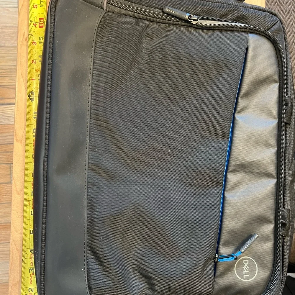 Dell Black Laptop Briefcase with Blue Zip Pull